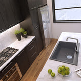 Nantucket Sinks Plymouth 27" Dual Mount Granite Composite Kitchen Sink with Accessories, Titanium, PR2720-DM-TI