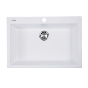 Alternate Image for Nantucket Sinks Plymouth 27" Dual Mount Granite Composite Kitchen Sink with Accessories, White, PR2720-DM-W
