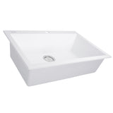 Nantucket Sinks Plymouth 27" Dual Mount Granite Composite Kitchen Sink with Accessories, White, PR2720-DM-W
