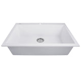 Nantucket Sinks Plymouth 27" Dual Mount Granite Composite Kitchen Sink with Accessories, White, PR2720-DM-W