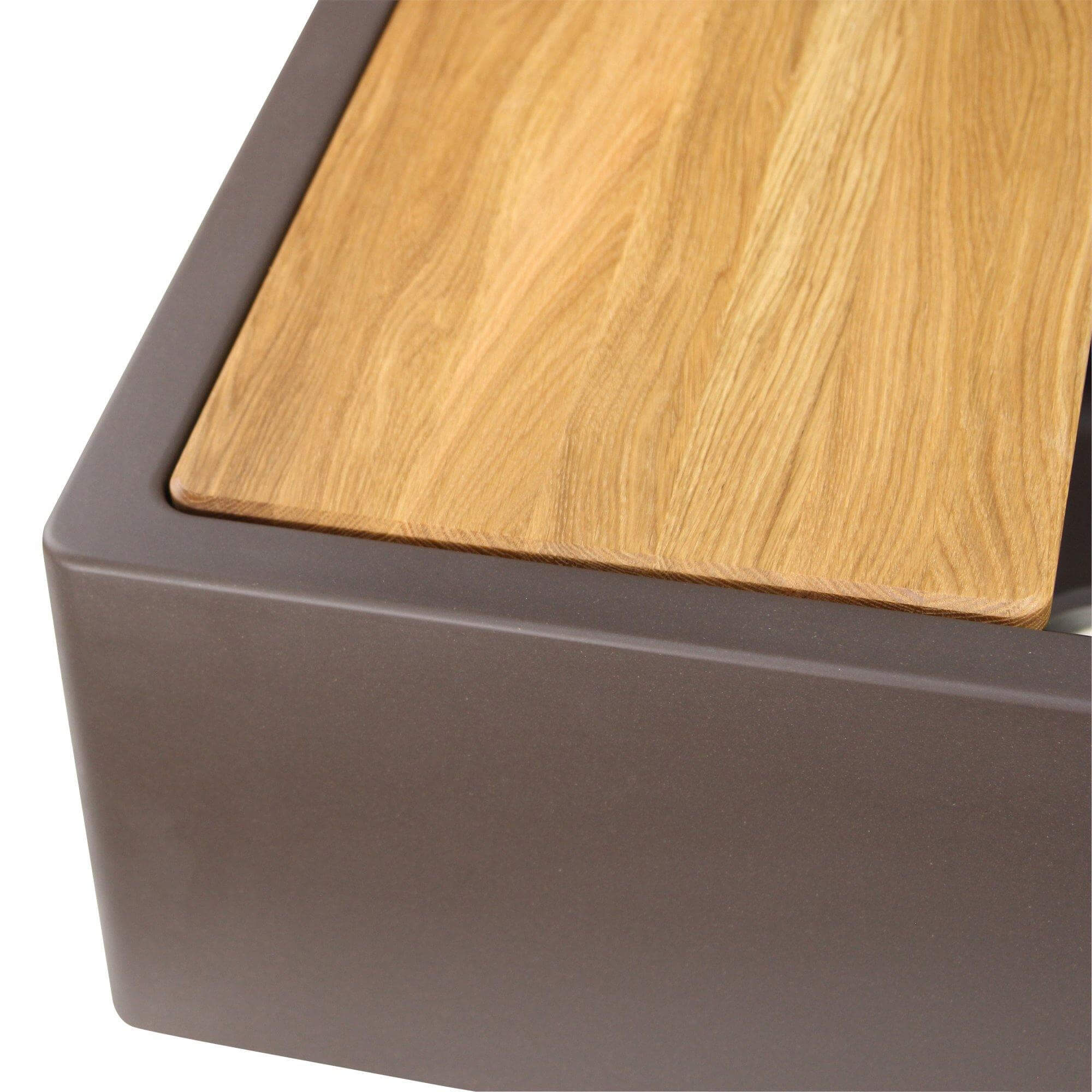 Alternate Image for Nantucket Sinks Rockport 30" Granite Composite Workstation Farmhouse Sink with Accessories, Brown, PR3020-APS-BR