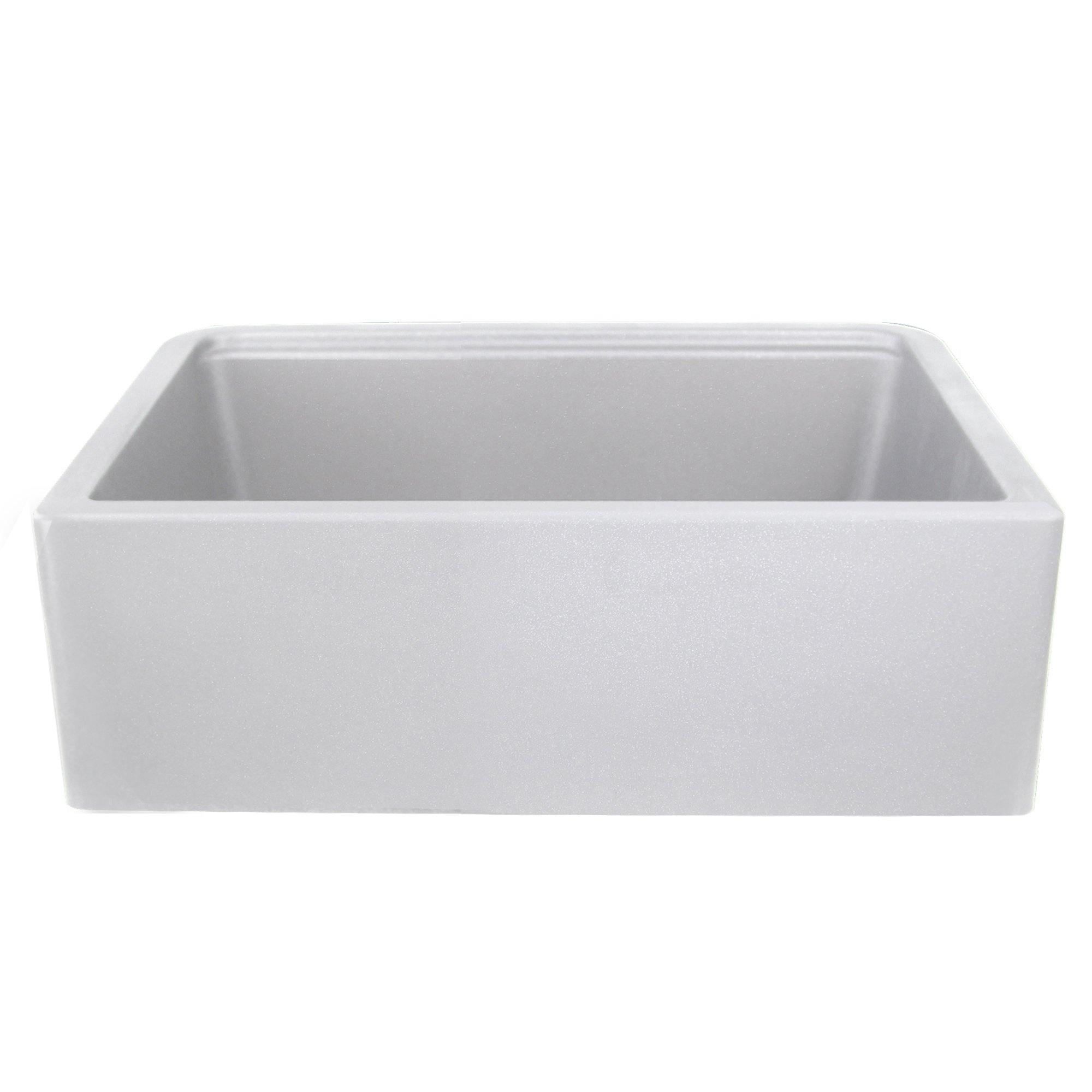 Nantucket Sinks Plymouth 30" Granite Composite Workstation Farmhouse Sink with Accessories, Light Grey, PR3020-APS-G - The Sink Boutique