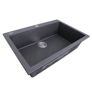 Alternate Image for Nantucket Sinks Plymouth 30" Granite Composite Kitchen Sink, Black, PR3020-DM-BL