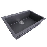 Nantucket Sinks Plymouth 30" Granite Composite Kitchen Sink, Black, PR3020-DM-BL