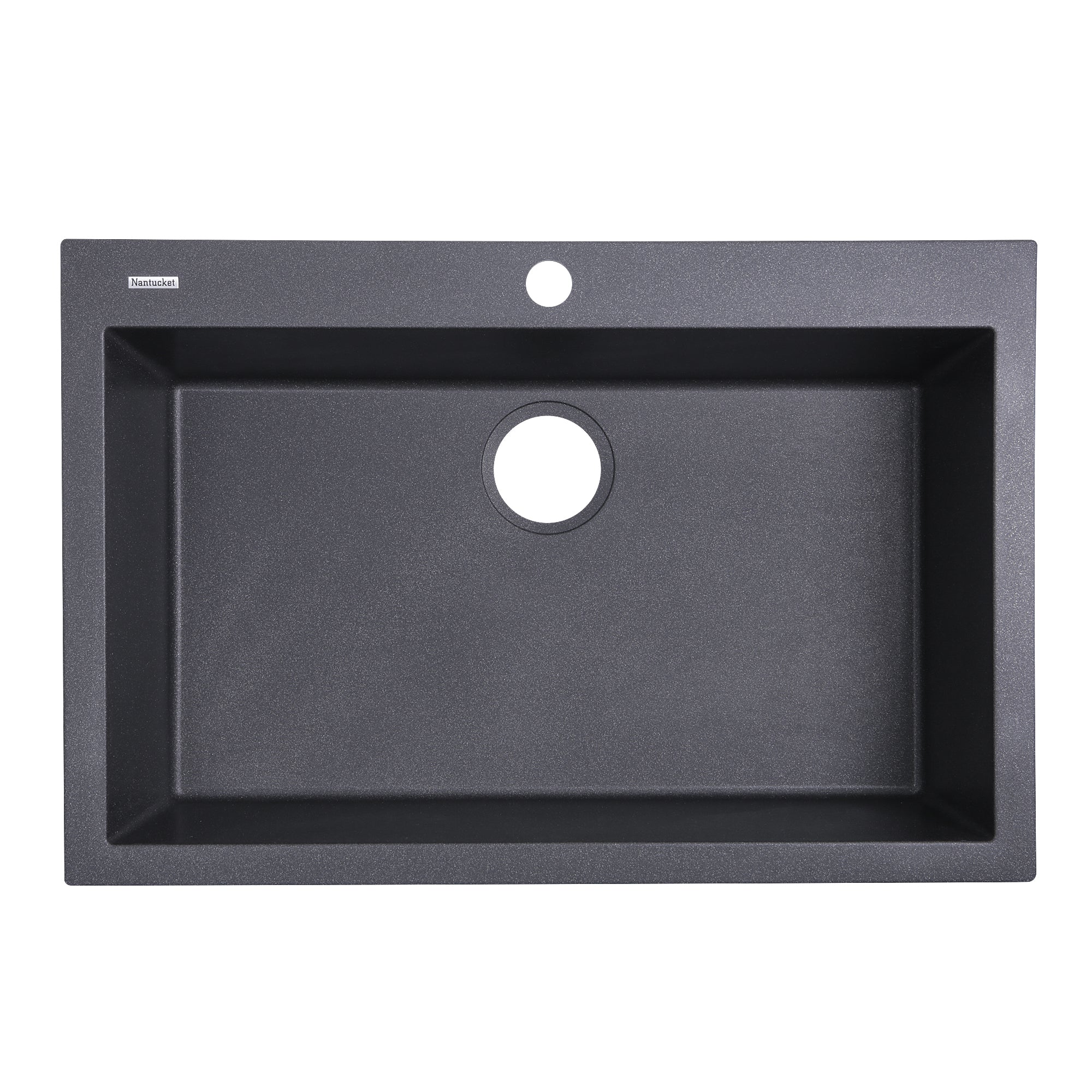 Nantucket Sinks Plymouth 30" Granite Composite Kitchen Sink, Black, PR3020-DM-BL - The Sink Boutique