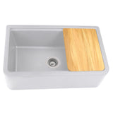 Nantucket Sinks Plymouth 33" Granite Composite Workstation Farmhouse Sink with Accessories, Light Grey, PR3320-APS-G - The Sink Boutique
