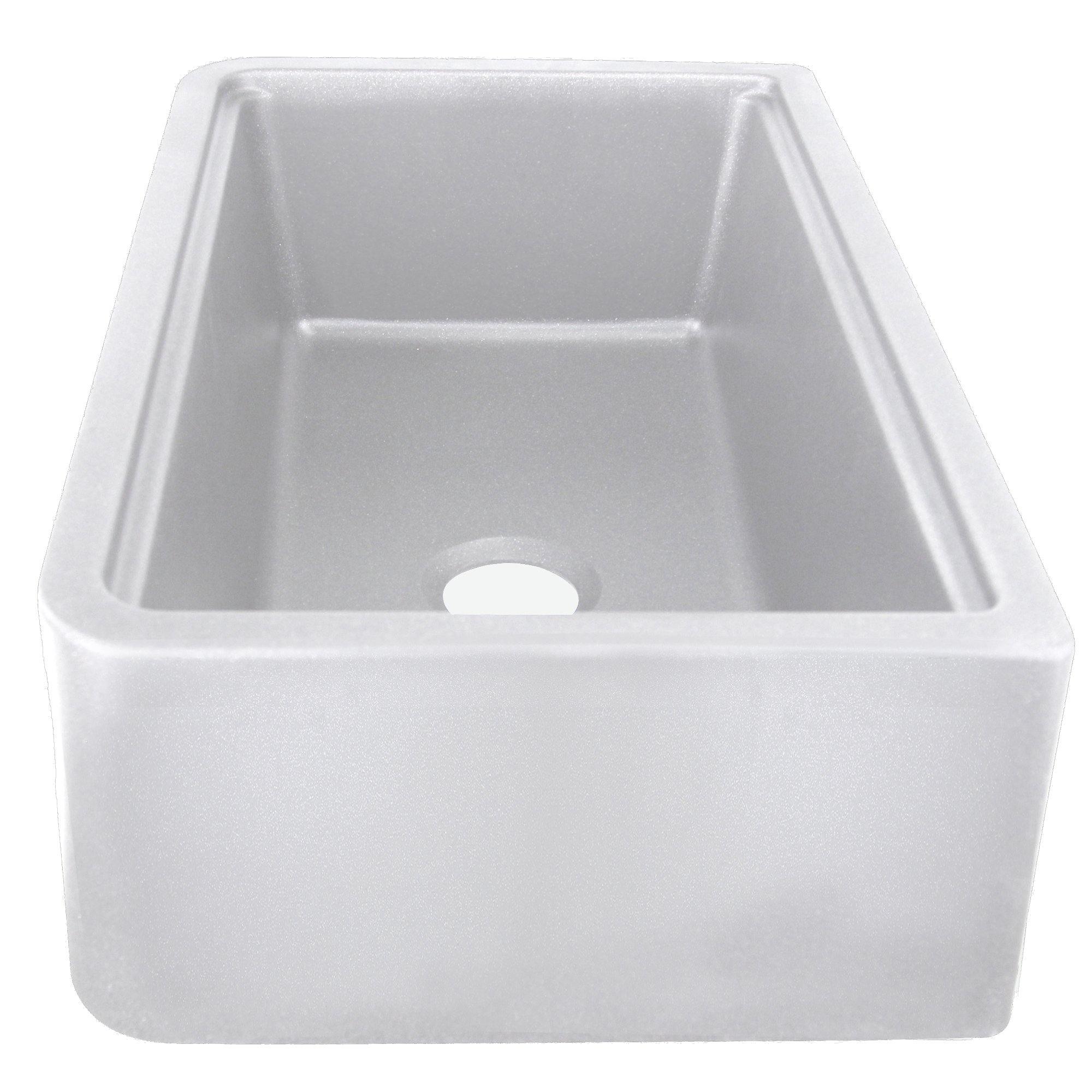 Nantucket Sinks Plymouth 33" Granite Composite Workstation Farmhouse Sink with Accessories, Light Grey, PR3320-APS-G - The Sink Boutique