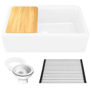 Alternate Image for Nantucket Sinks Rockport 33" Granite Composite Workstation Farmhouse Sink with Accessories, White, PR3320-APS-W