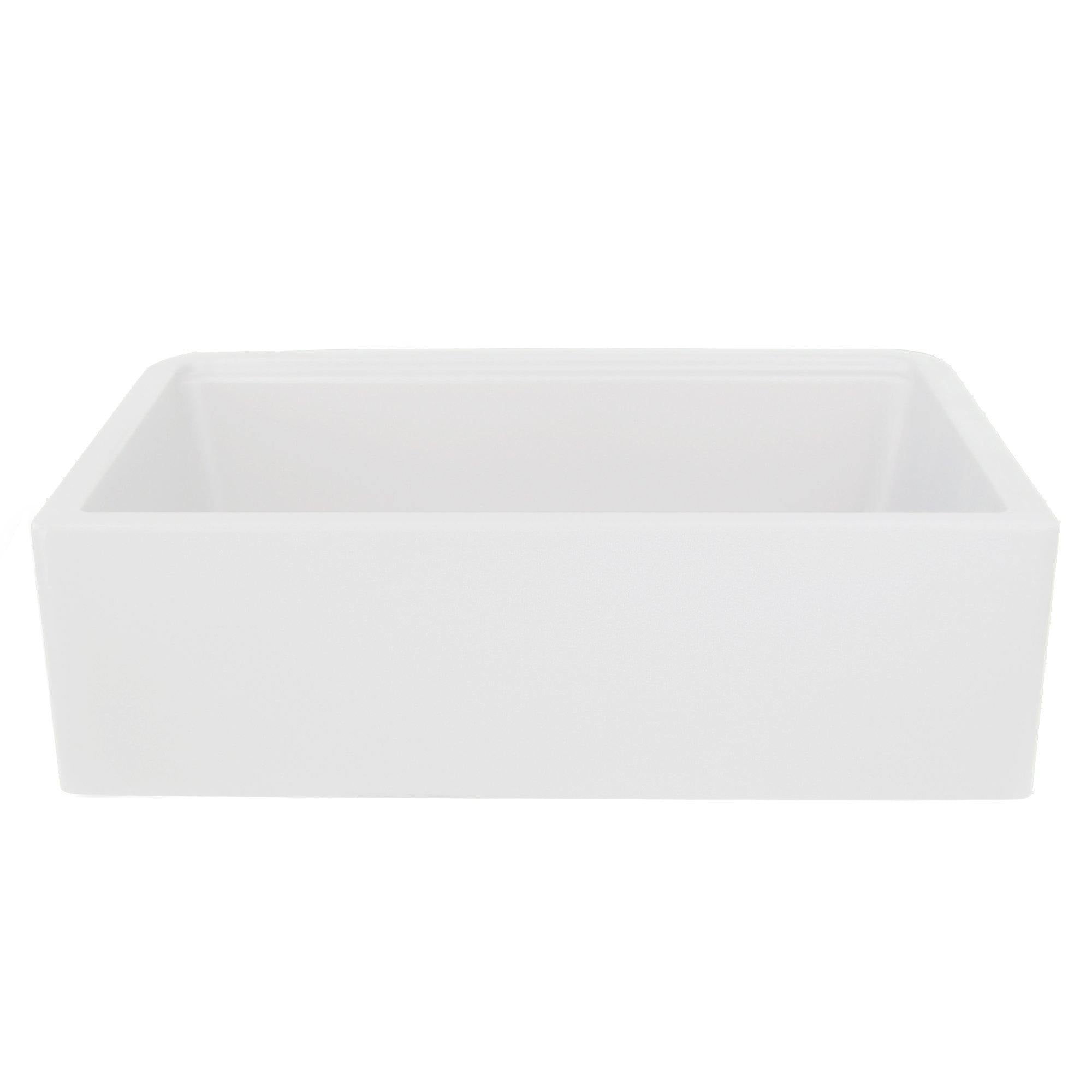 Nantucket Sinks Plymouth 33" Granite Composite Workstation Farmhouse Sink with Accessories, White, PR3320-APS-W - The Sink Boutique