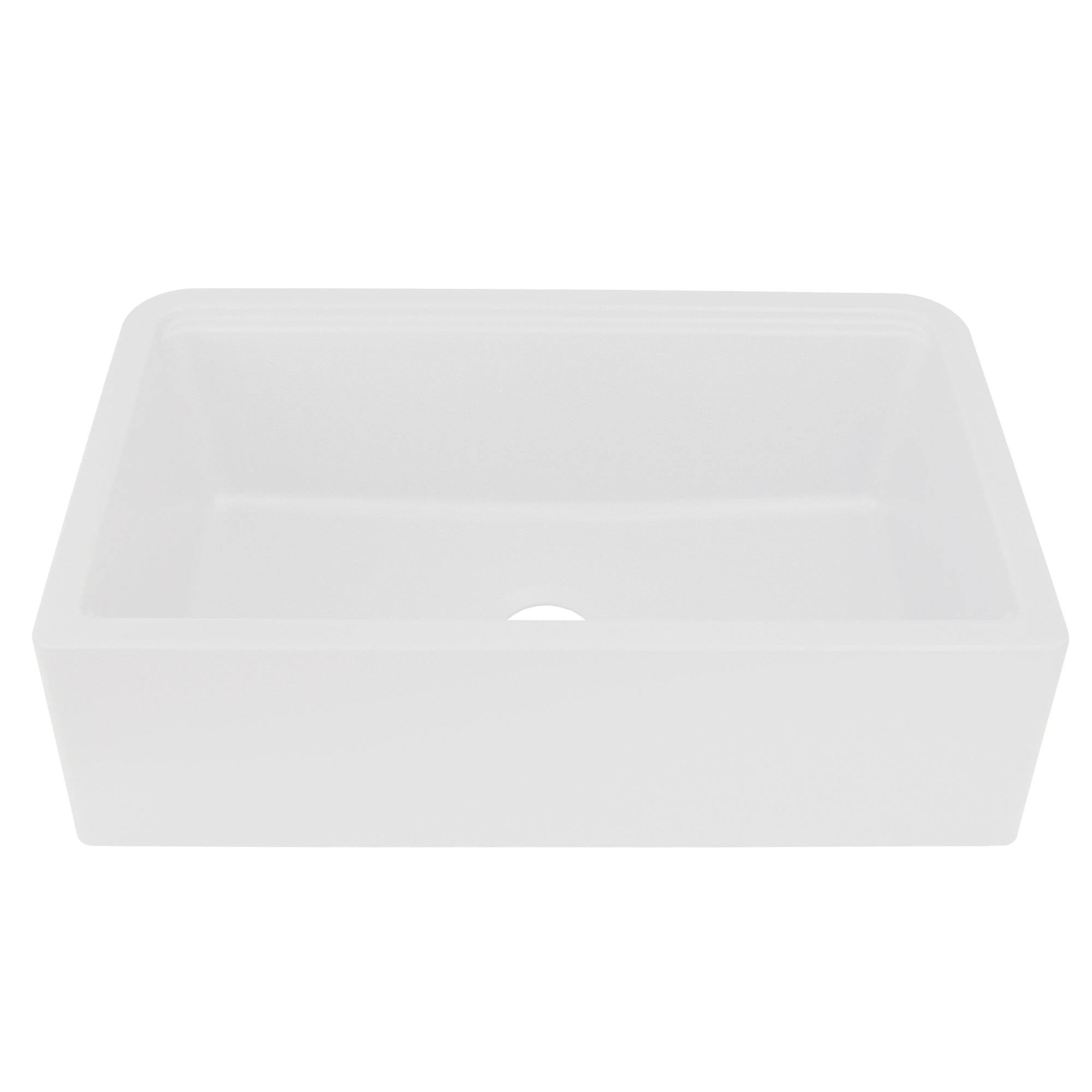 Nantucket Sinks Plymouth 33" Granite Composite Workstation Farmhouse Sink with Accessories, White, PR3320-APS-W - The Sink Boutique