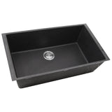 Nantucket Sinks Plymouth 33" Granite Composite Kitchen Sink, Black, PR3320-BL-UM - The Sink Boutique