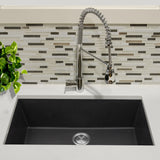 Nantucket Sinks Plymouth 33" Granite Composite Kitchen Sink, Black, PR3320-BL-UM - The Sink Boutique