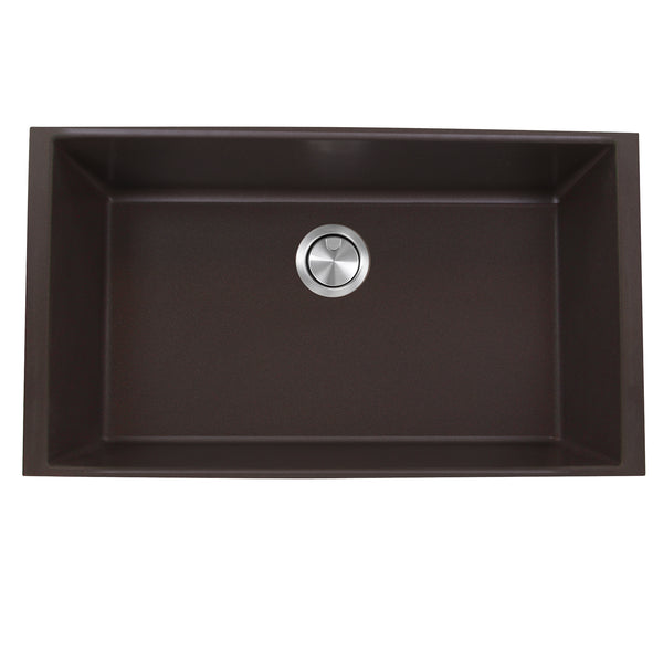 Nantucket Sinks Plymouth 33" Granite Composite Kitchen Sink, Brown, PR3320-BR-UM