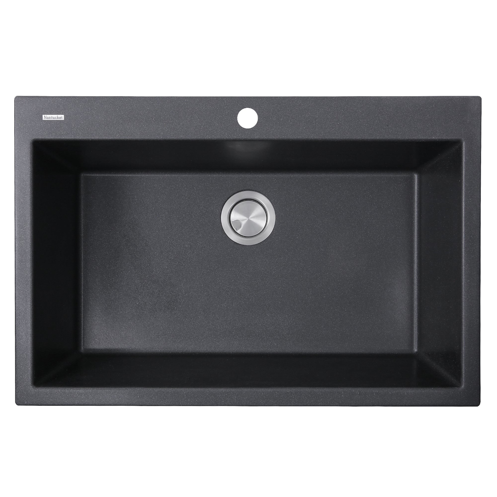 Nantucket Sinks Plymouth 33" Granite Composite Kitchen Sink, Black, PR3322-DM-BL