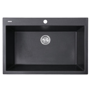 Alternate Image for Nantucket Sinks Plymouth 33" Granite Composite Kitchen Sink, Black, PR3322-DM-BL
