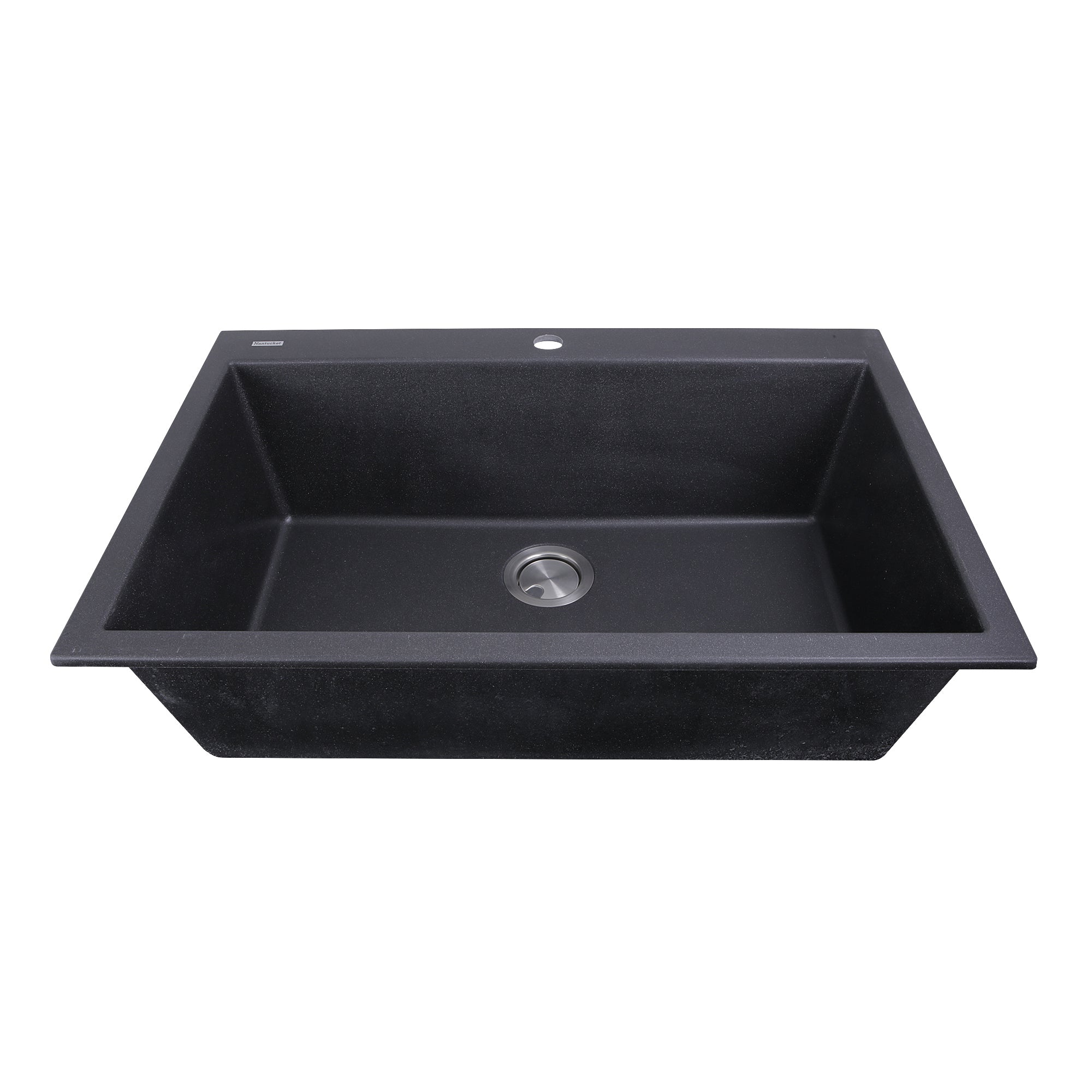 Nantucket Sinks Plymouth 33" Granite Composite Kitchen Sink, Black, PR3322-DM-BL - The Sink Boutique