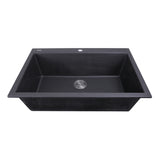Nantucket Sinks Plymouth 33" Granite Composite Kitchen Sink, Black, PR3322-DM-BL - The Sink Boutique