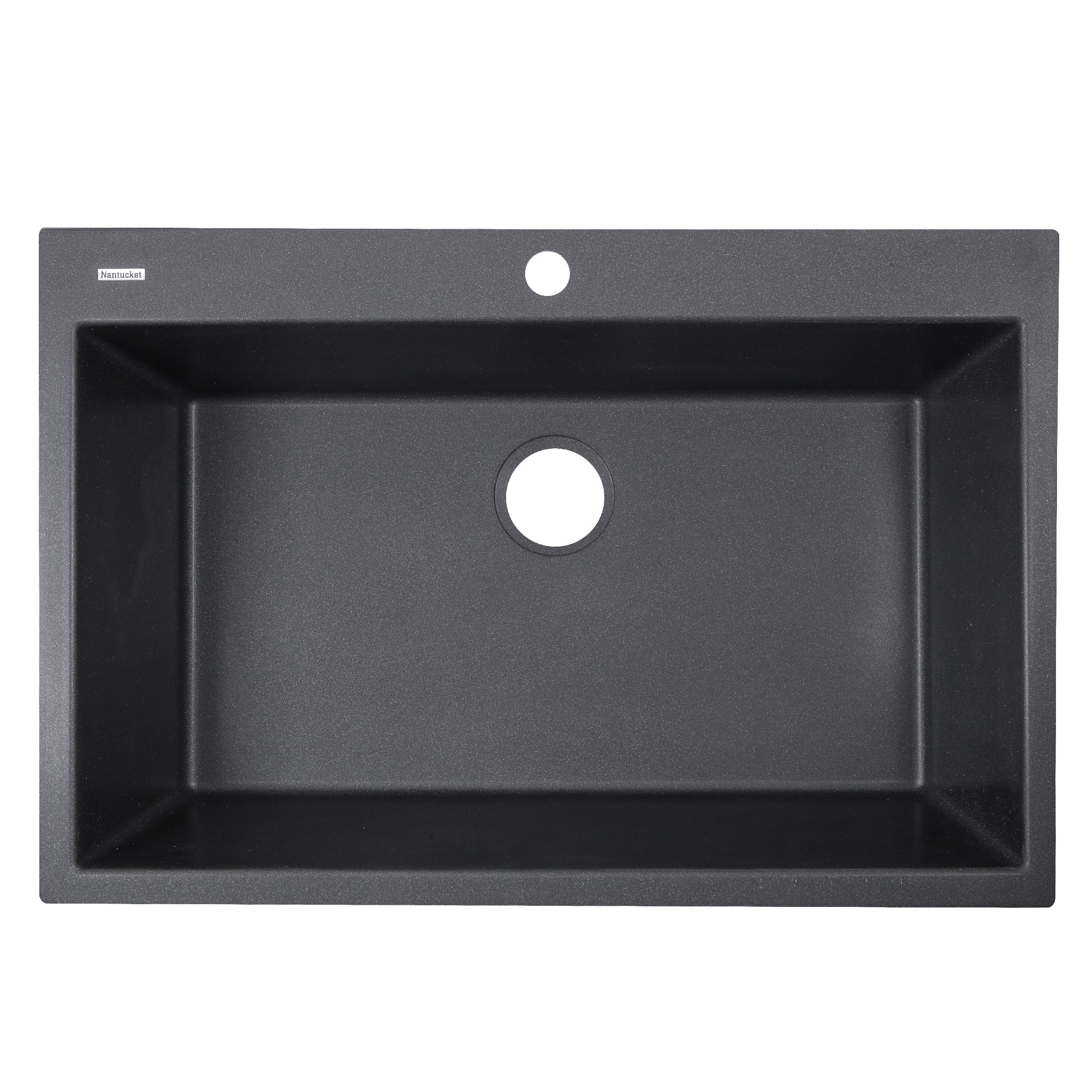 Nantucket Sinks Plymouth 33" Granite Composite Kitchen Sink, Black, PR3322-DM-BL - The Sink Boutique