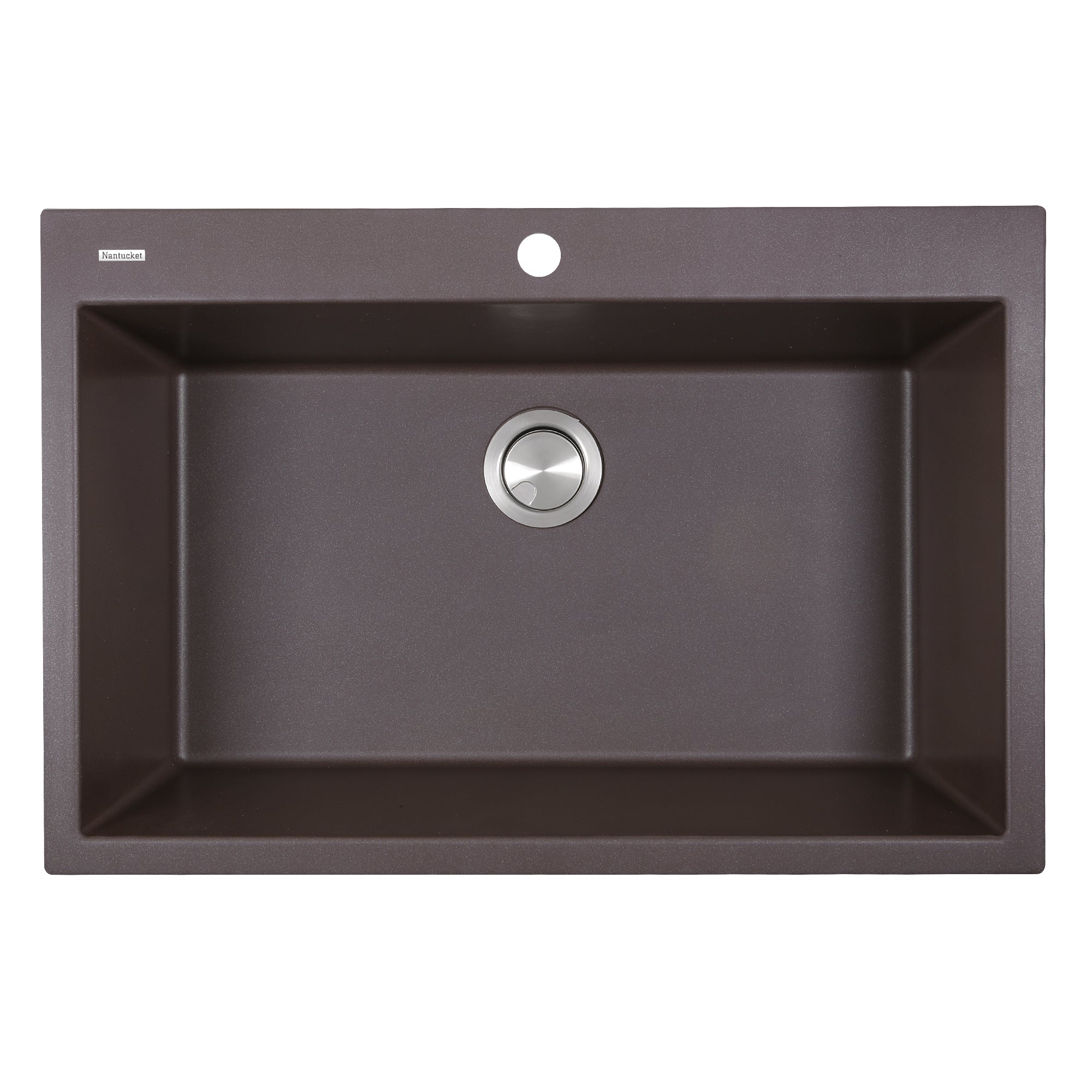 Nantucket Sinks Plymouth 33" Granite Composite Kitchen Sink, Brown, PR3322-DM-BR