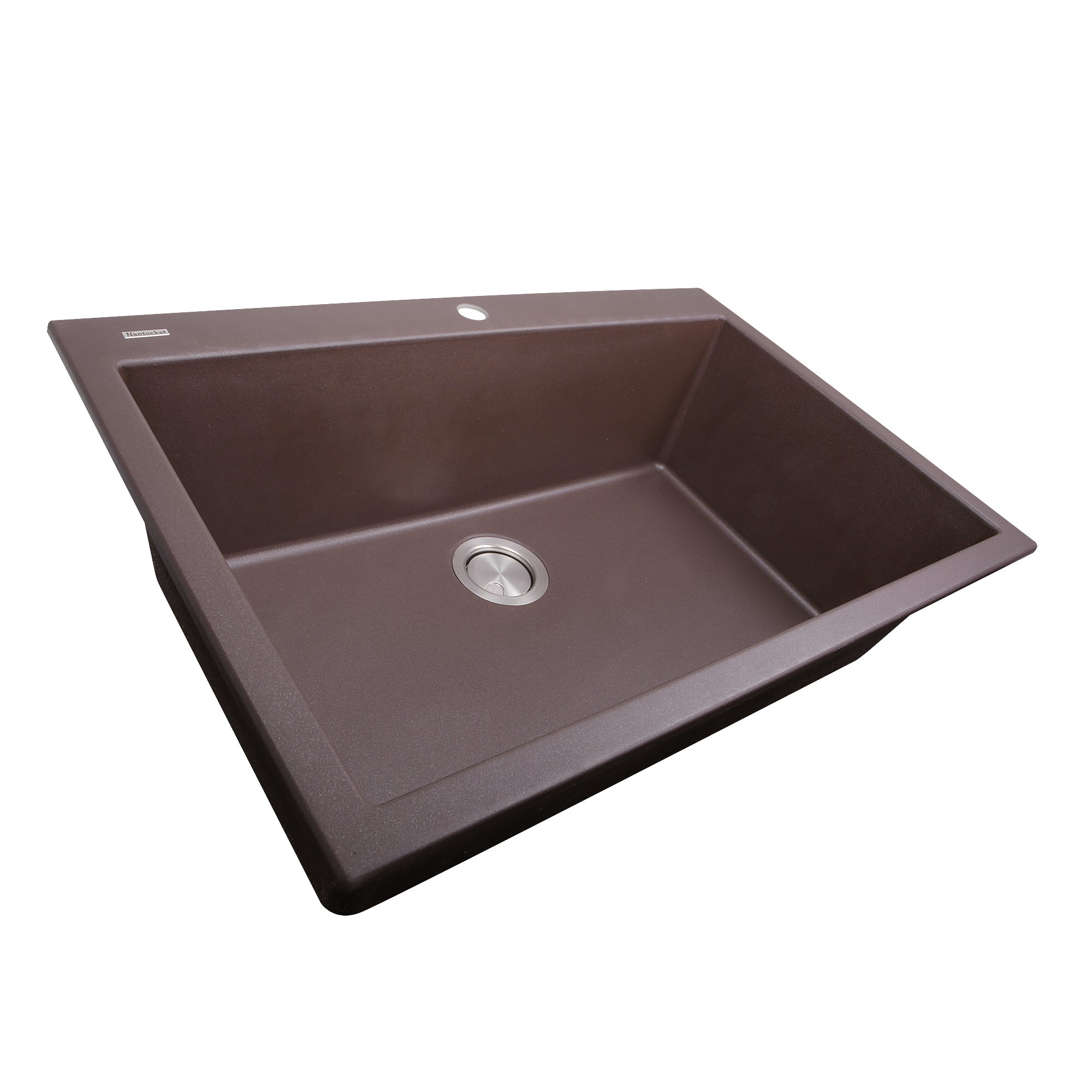 Nantucket Sinks Plymouth 33" Granite Composite Kitchen Sink, Brown, PR3322-DM-BR - The Sink Boutique
