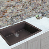 Nantucket Sinks Plymouth 33" Granite Composite Kitchen Sink, Brown, PR3322-DM-BR - The Sink Boutique