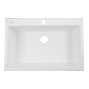 Alternate Image for Nantucket Sinks Plymouth 33" Granite Composite Kitchen Sink, White, PR3322-DM-W