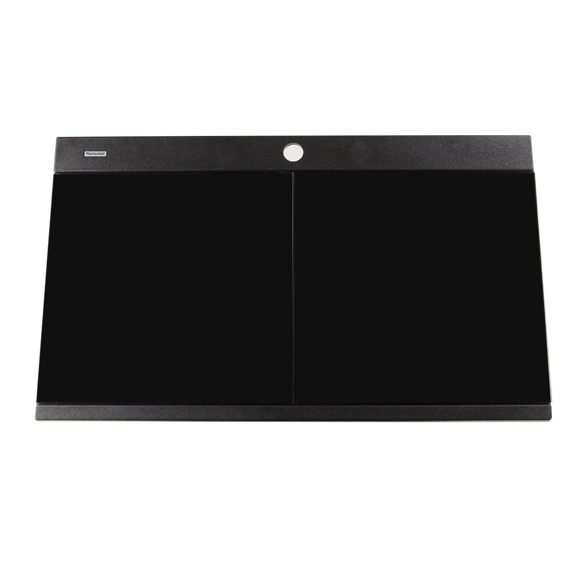 Nantucket Sinks Plymouth 34" Granite Composite Kitchen Sink, 50/50 Double Bowl, Black, PR3420PS-BL - The Sink Boutique