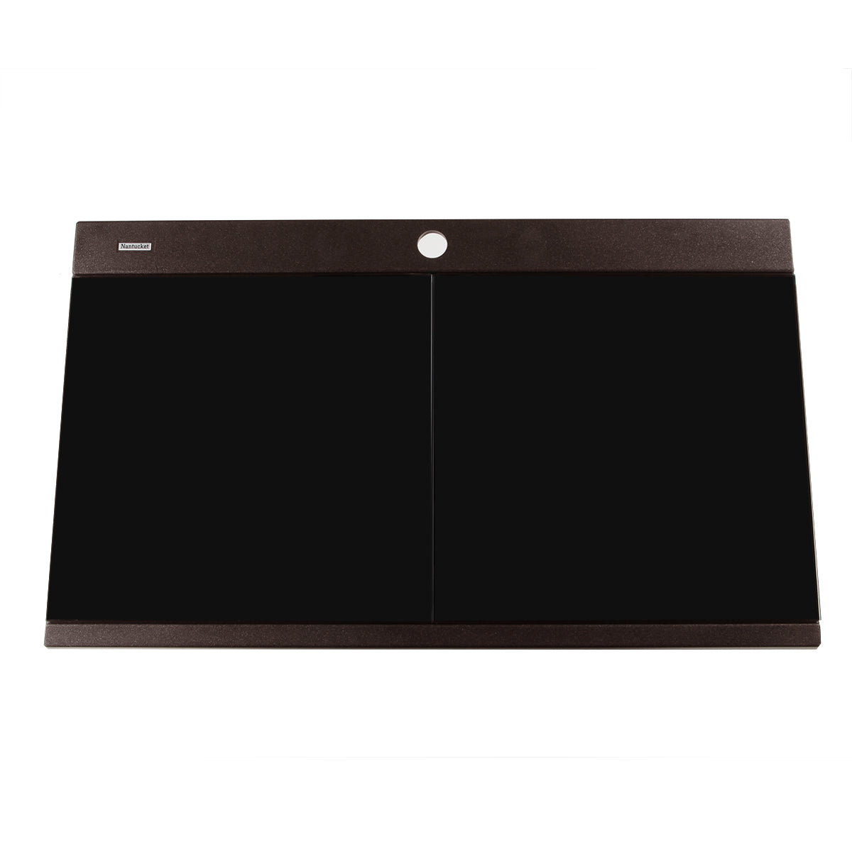 Nantucket Sinks Plymouth 34" Granite Composite Kitchen Sink, 50/50 Double Bowl, Brown, PR3420PS-BR - The Sink Boutique
