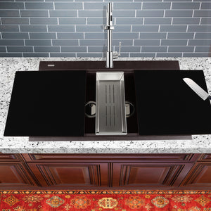 Alternate Image for Nantucket Sinks Plymouth 34" Granite Composite Kitchen Sink, 50/50 Double Bowl, Brown, PR3420PS-BR