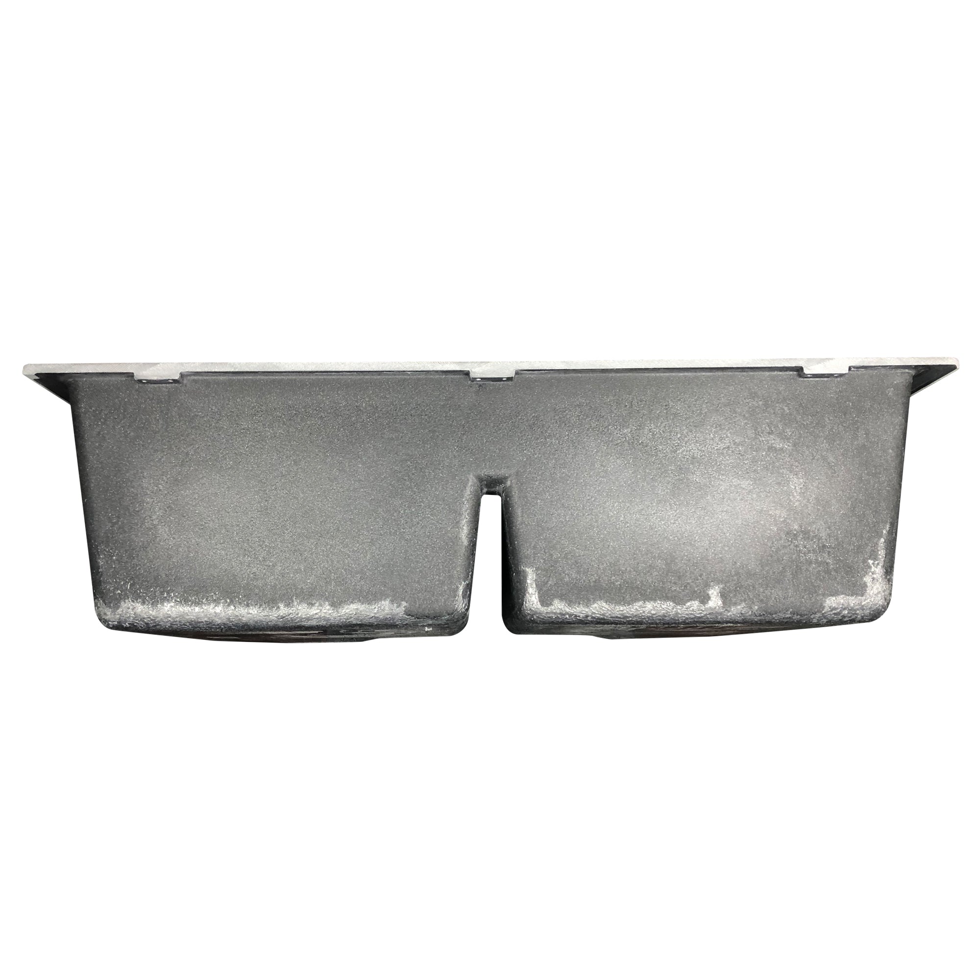 Nantucket Sinks Plymouth 33" Undermount Granite Composite Kitchen Sink, 50/50 Double Bowl, Titanium Grey/metallic flecks, PR5050-LDTI