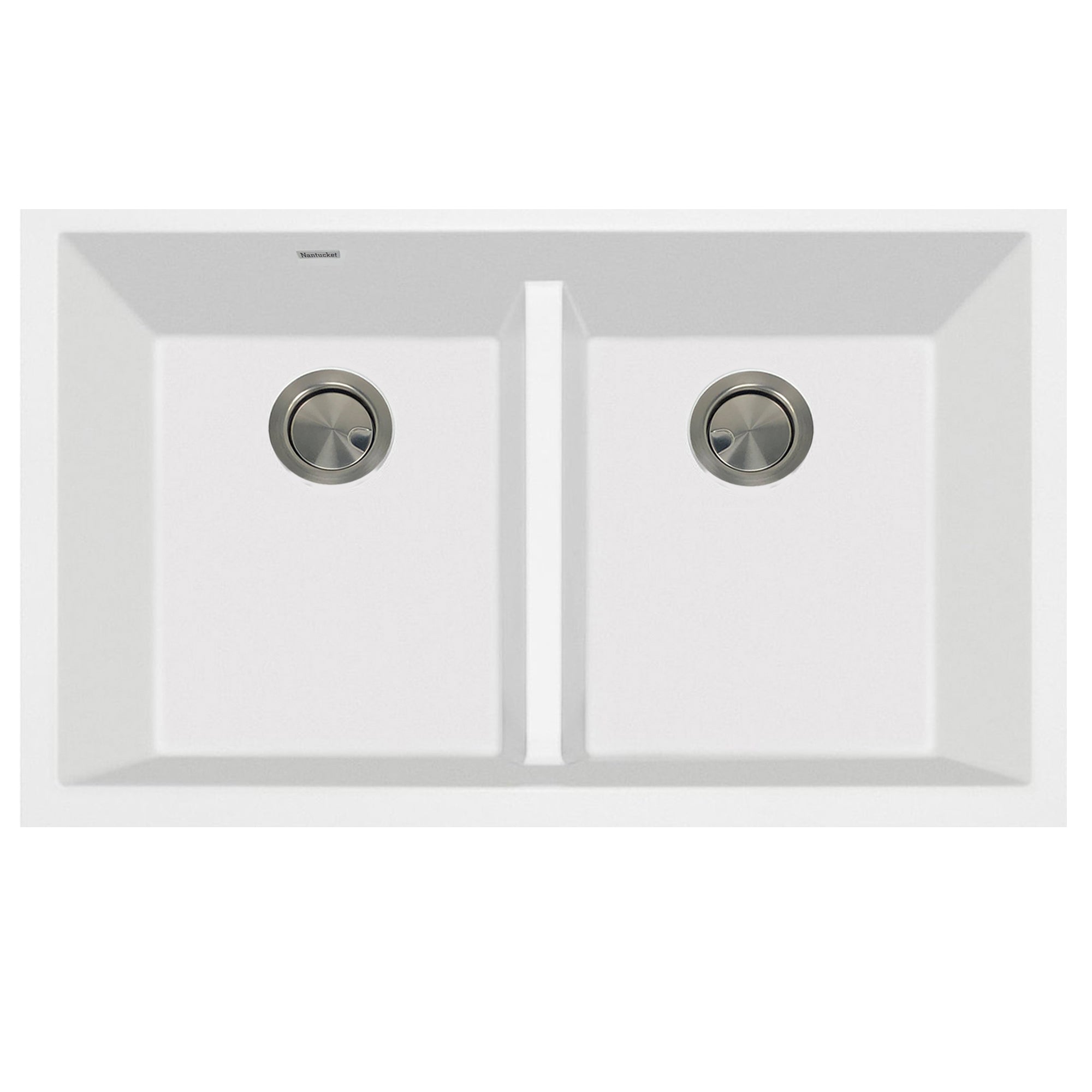Nantucket Sinks Plymouth 33" Undermount Granite Composite Kitchen Sink, 50/50 Double Bowl, Black/metallic flecks, PR5050-LDW