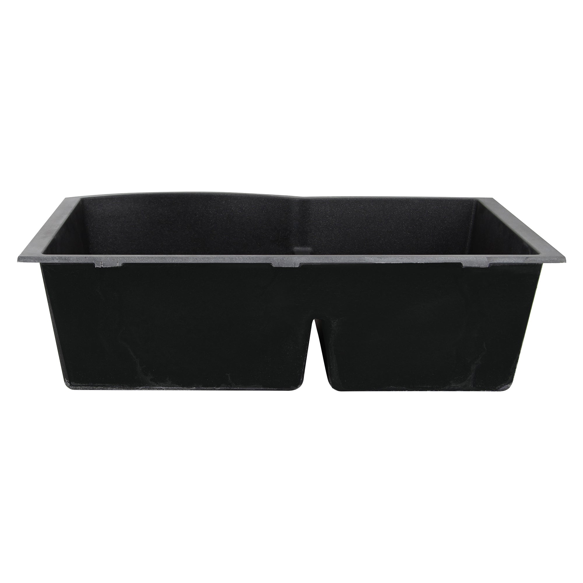 Nantucket Sinks Plymouth 33" Granite Composite Kitchen Sink, 60/40 Double Bowl, Black, PR6040-BL-UM - The Sink Boutique