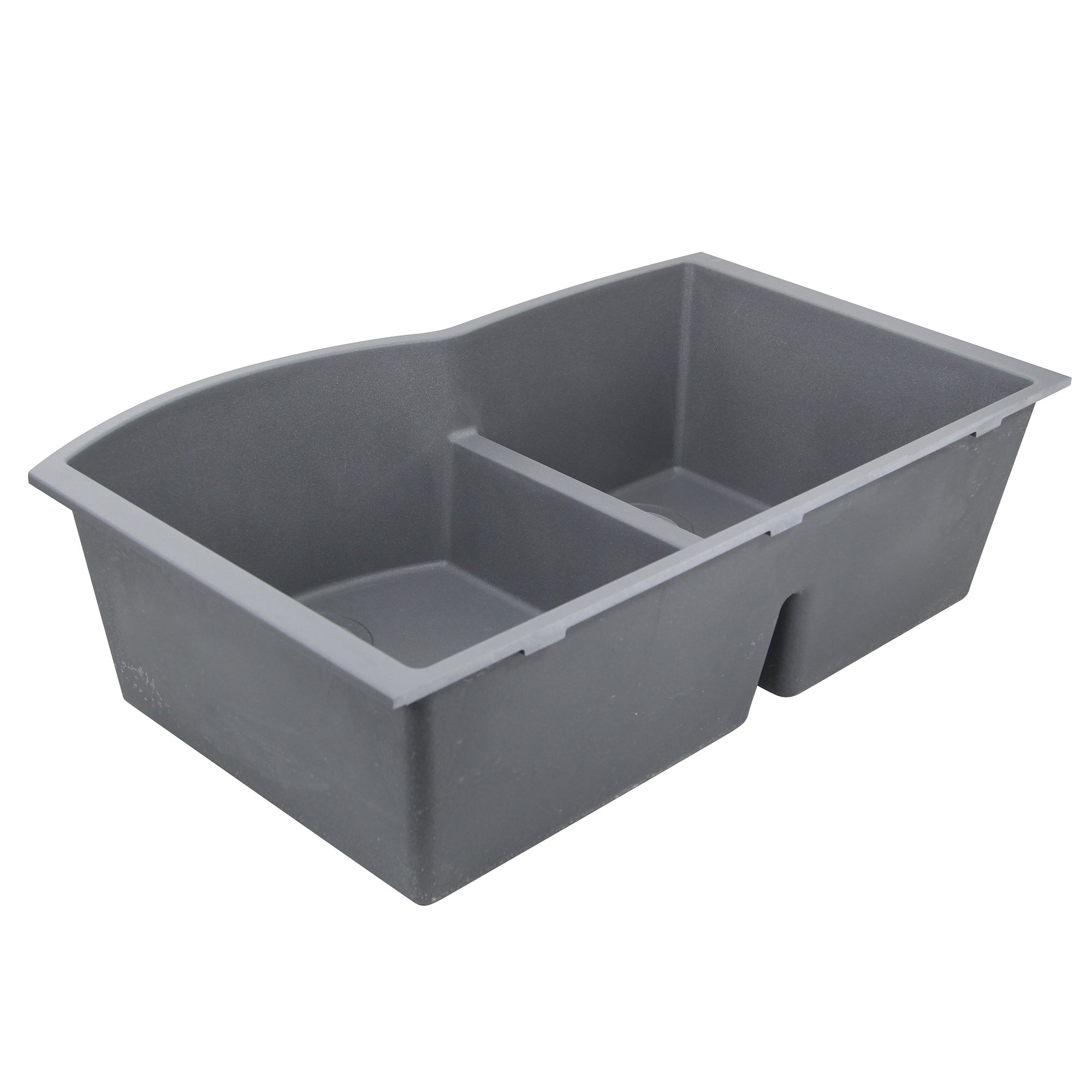 Nantucket Sinks Plymouth 33" Granite Composite Kitchen Sink, 60/40 Double Bowl, Titanium, PR6040-TI-UM - The Sink Boutique