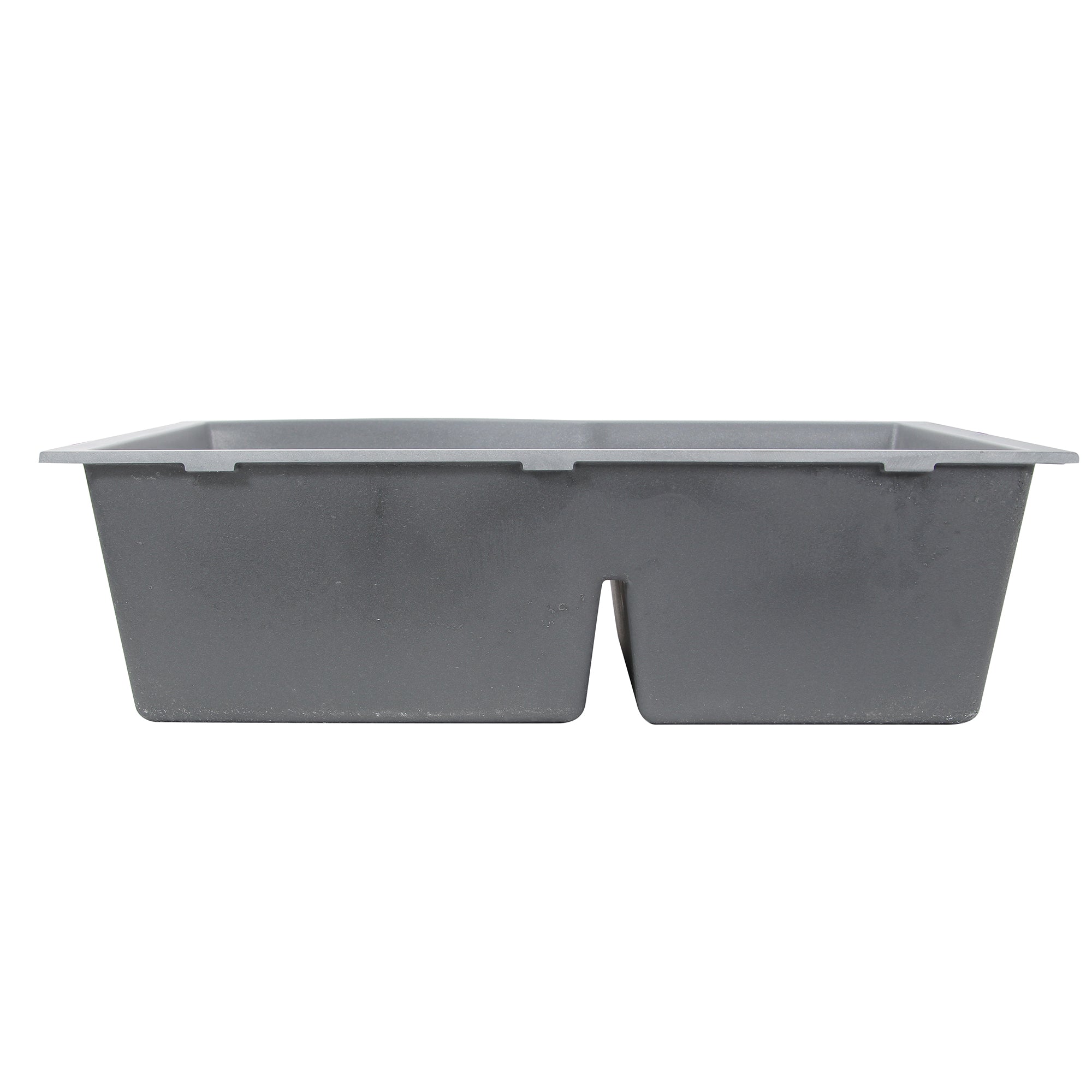Nantucket Sinks Plymouth 33" Granite Composite Kitchen Sink, 60/40 Double Bowl, Titanium, PR6040-TI-UM