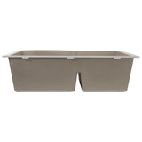 Nantucket Sinks Plymouth 33" Granite Composite Kitchen Sink, 60/40 Double Bowl, Truffle, PR6040-TR-UM - The Sink Boutique