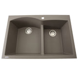 Nantucket Sinks Plymouth 33" Granite Composite Kitchen Sink, 60/40 Double Bowl, Truffle, PR6040-TR - The Sink Boutique