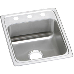 Alternate Image for Elkay Celebrity 17" Stainless Steel Kitchen Sink, 20 Gauge, Brushed Satin, 3 Faucet Hole, PSR17203