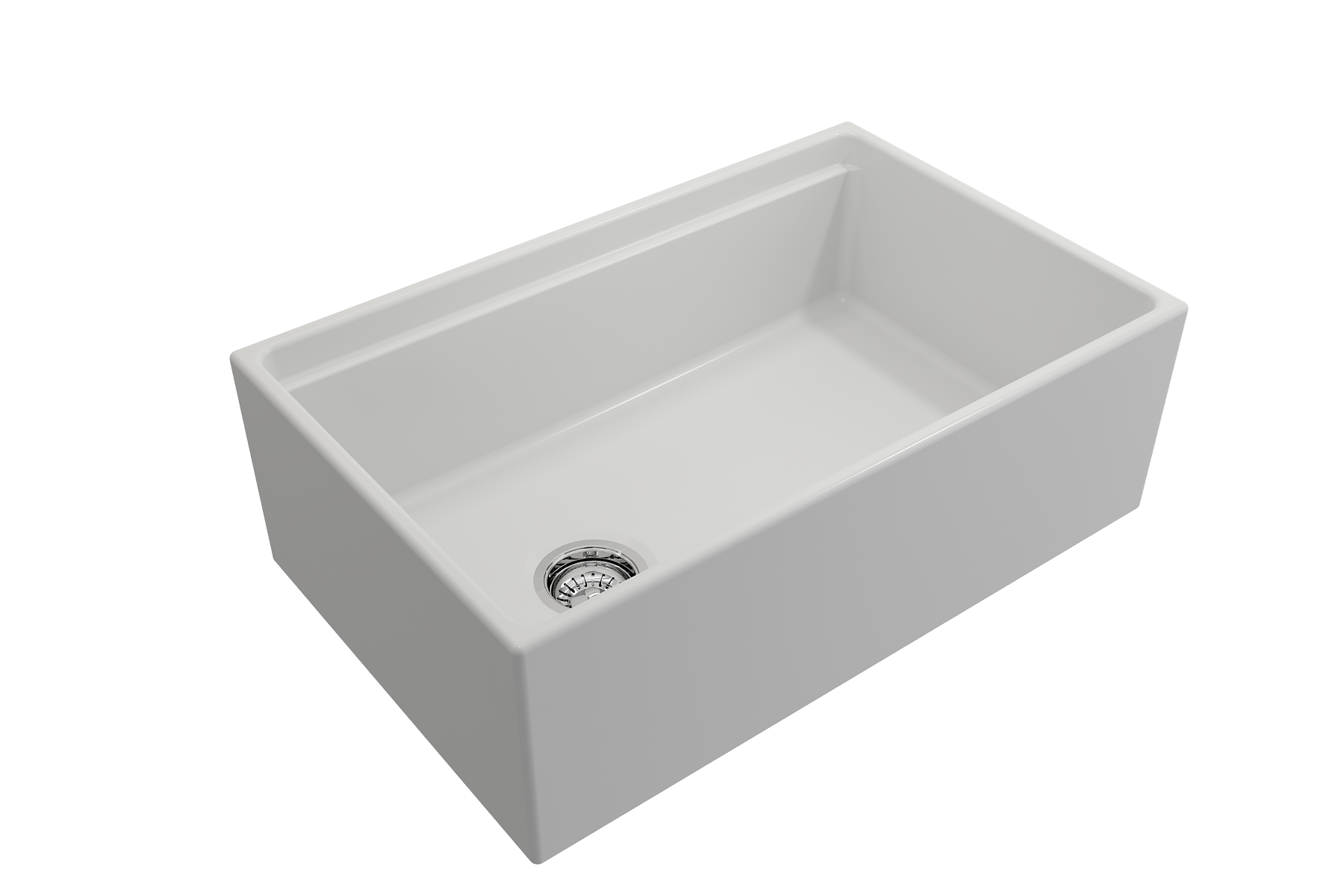 BOCCHI Contempo 30" Fireclay Workstation Farmhouse Sink with Accessories, Matte White, 1344-002-0120