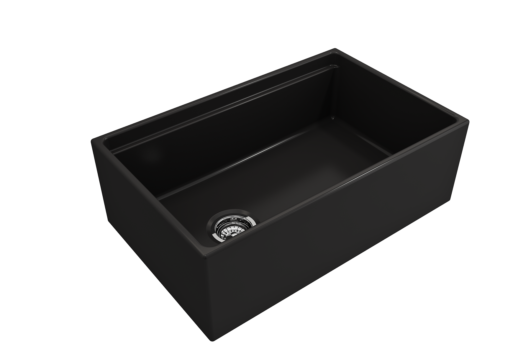 BOCCHI Contempo 30" Fireclay Workstation Farmhouse Sink with Accessories, Matte Black, 1344-004-0120