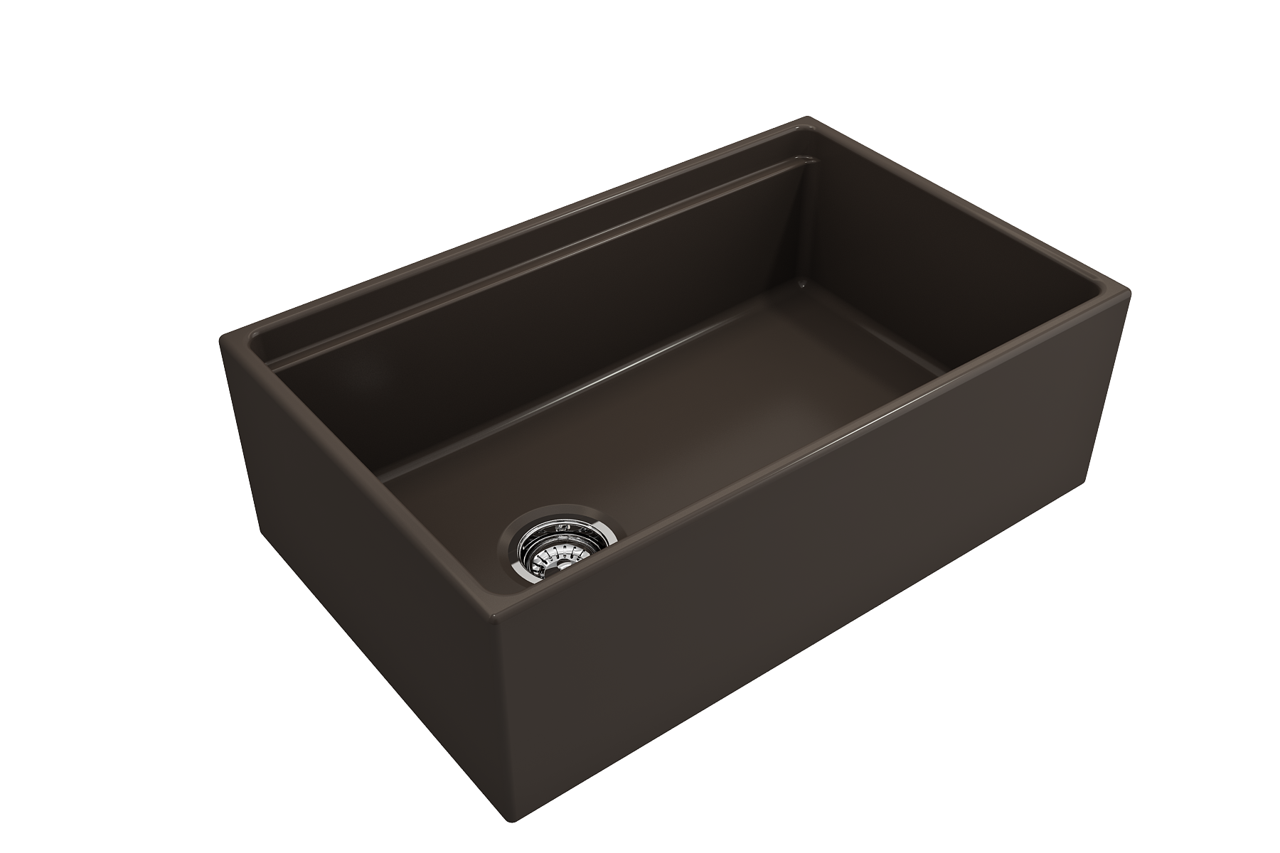 BOCCHI Contempo 30" Fireclay Workstation Farmhouse Sink with Accessories, Matte Brown, 1344-025-0120