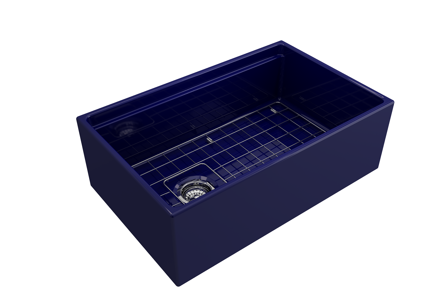 BOCCHI Contempo 30" Fireclay Workstation Farmhouse Sink with Accessories, Sapphire Blue, 1344-010-0120