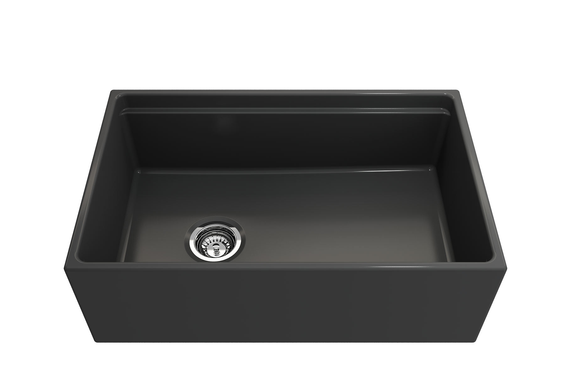 BOCCHI Contempo 30" Fireclay Workstation Farmhouse Sink with Accessories, Matte Dark Gray, 1344-020-0120
