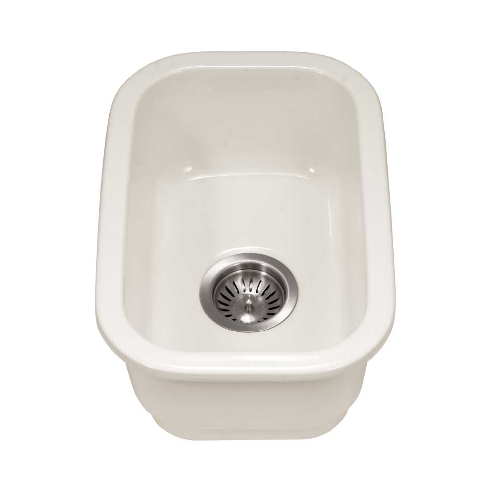 Houzer 12" Fireclay Undermount Bar Sink, Biscuit, Platus Series, PTB-1318 BQ