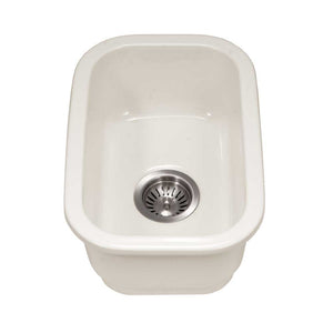 Alternate Image for Houzer 12" Fireclay Undermount Bar Sink, Biscuit, Platus Series, PTB-1318 BQ