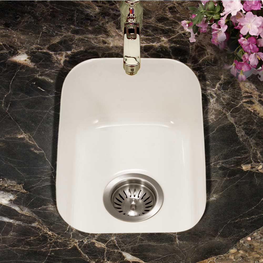 Houzer 12" Fireclay Undermount Bar Sink, Biscuit, Platus Series, PTB-1318 BQ - The Sink Boutique