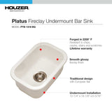 Houzer 12" Fireclay Undermount Bar Sink, Biscuit, Platus Series, PTB-1318 BQ - The Sink Boutique