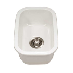 Alternate Image for Houzer 12" Fireclay Undermount Bar Sink, White, Platus Series, PTB-1318 WH