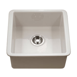 Alternate Image for Houzer Platus 18" Square Fireclay Bar/Prep Sink, Biscuit, PTB-2020 BQ