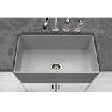 Houzer 33" Fireclay Single Bowl Farmhouse Kitchen Sink, Grey, Platus Series, PTG-4300 GR - The Sink Boutique