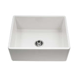 Houzer 26" Fireclay Single Bowl Farmhouse Kitchen Sink, White, Platus Series, PTS-2600 WH